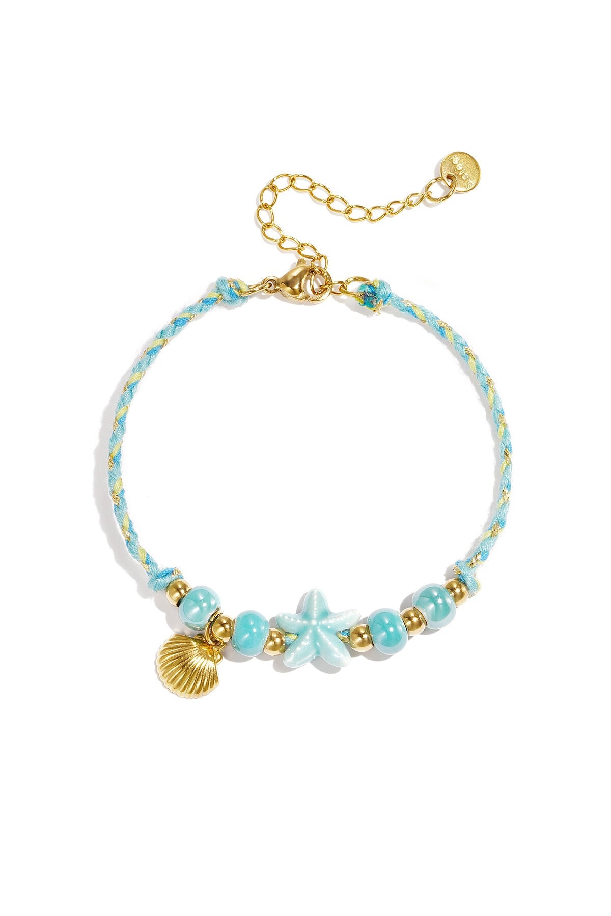 Zeester armband met kralen, beige